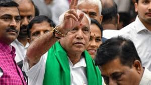 BS Yediyurappa took oath as the 23rd chief minister of Karnataka on Friday, beginning his fourth stint in the office days after the Congress-Janata Dal (Secular) coalition lost the floor of the House.(AFP photo)