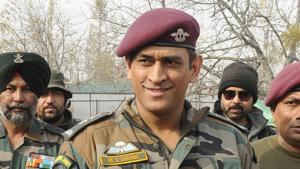 File photo of MS Dhoni during a visit to an army camp. (Photo by Waseem Andrabi / Hindustan Times)(HT Photo) File photo of MS Dhoni during a visit to an army camp. (Photo by Waseem Andrabi / Hindustan Times)(HT Photo)