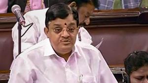 Outgoing AIADMK MP V Maitreyan gives his farewell speech in the Rajya Sabha.(PTI Photo) Outgoing AIADMK MP V Maitreyan gives his farewell speech in the Rajya Sabha.(PTI Photo)