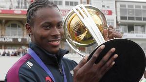 London: England's Jofra Archer celebrates with the trophy.(AP) London: England's Jofra Archer celebrates with the trophy.(AP)