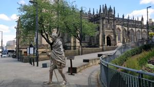 It will be the fifth Gandhi statue installed in a public place in the UK, after those in Tavistock Square, London (1968), Belgrave Road, Leicester (2009), Parliament Square, London (2015) and Cardiff Bay, Cardiff (2017).(HT Photo) It will be the fifth Gandhi statue installed in a public place in the UK, after those in Tavistock Square, London (1968), Belgrave Road, Leicester (2009), Parliament Square, London (2015) and Cardiff Bay, Cardiff (2017).(HT Photo)