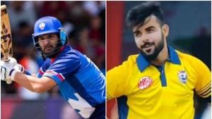 Yuvraj Singh stunned Shadab Khan in Global T20 Canada(HT Collage) Yuvraj Singh stunned Shadab Khan in Global T20 Canada(HT Collage)