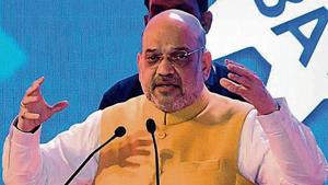 Union home minister Amit Shah addresses UP government’s launch of investment projects worth Rs65,000 crore in Lucknow.(ANI Photo) Union home minister Amit Shah addresses UP government’s launch of investment projects worth Rs65,000 crore in Lucknow.(ANI Photo)