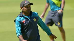 Pakistan's captain Sarfaraz Ahmed attends a training session.(AFP) Pakistan's captain Sarfaraz Ahmed attends a training session.(AFP)