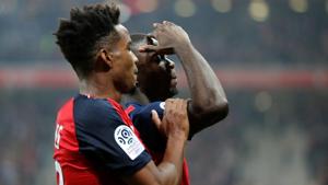 Lille's Nicolas Pepe celebrates.(REUTERS) Lille's Nicolas Pepe celebrates.(REUTERS)