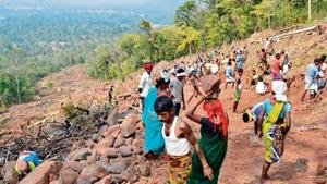 The average work days per household increased during climate-proofing works from 56 in 2015-16, to 79 in 2018-19.(HT Photo) The average work days per household increased during climate-proofing works from 56 in 2015-16, to 79 in 2018-19.(HT Photo)