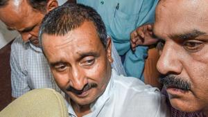 Kuldeep Singh Sengar, a four-time MLA who represents Bangarmau in the Uttar Pradesh assembly, was arrested in 2018 for allegedly raping the teenage girl at his residence in 2017. That case too was registered on a complaint by the survivor’s uncle, and the family battled for the one-year period in between.(PTI) Kuldeep Singh Sengar, a four-time MLA who represents Bangarmau in the Uttar Pradesh assembly, was arrested in 2018 for allegedly raping the teenage girl at his residence in 2017. That case too was registered on a complaint by the survivor’s uncle, and the family battled for the one-year period in between.(PTI)