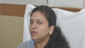 Ritu Maheshwari, directed the civil department to repair all roads, broken footpaths and central verges in the next one month. The Noida authority chief executive officer said will also conduct a review of ongoing projects after every 15 days in order to finish the projects as per fixed timelines.(Photo By Sakib Ali /Hindustan Times) Ritu Maheshwari, directed the civil department to repair all roads, broken footpaths and central verges in the next one month. The Noida authority chief executive officer said will also conduct a review of ongoing projects after every 15 days in order to finish the projects as per fixed timelines.(Photo By Sakib Ali /Hindustan Times)