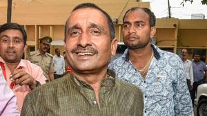 File photo dated April 9, 2018, of BJP MLA Kuldeep Singh Sengar, in Lucknow. Sengar is among the 10 people named in an FIR registered on Monday in connection with a road accident in which the Unnao rape survivor and her lawyer were critically injured and her two aunts killed.(PTI) File photo dated April 9, 2018, of BJP MLA Kuldeep Singh Sengar, in Lucknow. Sengar is among the 10 people named in an FIR registered on Monday in connection with a road accident in which the Unnao rape survivor and her lawyer were critically injured and her two aunts killed.(PTI)