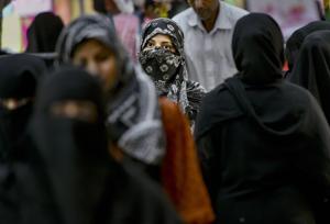 New Delhi: Muslim women walk in a market near Jama Masjid in New Delhi, Thursday, July 25, 2019. The triple talaq bill, passed thrice by the Lok Sabha earlier, cleared its toughest test in the Rajya Sabha on Tuesday, July 30, 2019. (PTI Photo/Arun Sharma)(PTI7_30_2019_000193B)(PTI) New Delhi: Muslim women walk in a market near Jama Masjid in New Delhi, Thursday, July 25, 2019. The triple talaq bill, passed thrice by the Lok Sabha earlier, cleared its toughest test in the Rajya Sabha on Tuesday, July 30, 2019. (PTI Photo/Arun Sharma)(PTI7_30_2019_000193B)(PTI)