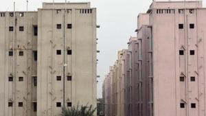 A view of the Delhi Development Authority (DDA) Flats at Narela in New Delhi.(Amal KS/HT PHOTO) A view of the Delhi Development Authority (DDA) Flats at Narela in New Delhi.(Amal KS/HT PHOTO)