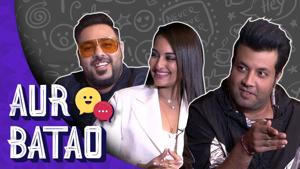 <p>In the latest episode of 'Aur Batao' RJ Stutee speaks with the cast of Khandaani Shafakhaana where Badshah, Sonakshi Sinha and Varun Sharma reveal their celebrity crush. The cast also talk about cheezy lines they have used at someone. Watch the entire episode to know more.</p><p>Aur Batao is not your regular photoshopped chat show but makes hanging out with celebs a different (and fun) ballgame.</p>