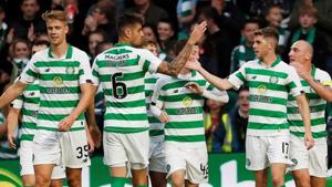 File image of players of Celtic Football Club celebrating after scoring a goal.(Action Images via Reuters) File image of players of Celtic Football Club celebrating after scoring a goal.(Action Images via Reuters)