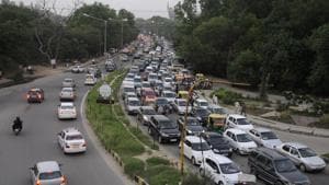 The busy Iffco Chowk underpass on MG Road was damaged on Friday afternoon following an intense spell of rain. Surface roads on both sides of the underpass collapsed by three to four feet. (Photo by Parveen Kumar/Hindustan Times) The busy Iffco Chowk underpass on MG Road was damaged on Friday afternoon following an intense spell of rain. Surface roads on both sides of the underpass collapsed by three to four feet. (Photo by Parveen Kumar/Hindustan Times)