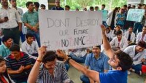 New Delhi: Members of Federation of Resident Doctors Association during a strike against National Medical Commission (NMC) Bill, at Safdarjung Hospital in New Delhi, Friday, Aug 2, 2019. (PTI Photo/Arun Sharma) (PTI8_2_2019_000035B)(PTI) New Delhi: Members of Federation of Resident Doctors Association during a strike against National Medical Commission (NMC) Bill, at Safdarjung Hospital in New Delhi, Friday, Aug 2, 2019. (PTI Photo/Arun Sharma) (PTI8_2_2019_000035B)(PTI)