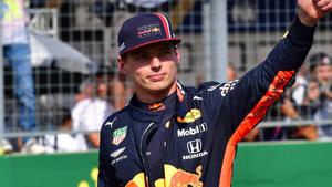 Red Bull's Dutch driver Max Verstappen gives his thumb up after securing his first ever pole positio.(AFP) Red Bull's Dutch driver Max Verstappen gives his thumb up after securing his first ever pole positio.(AFP)