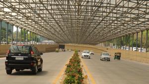 The National Highways Authority of India (NHAI) reopened the Iffco Chowk underpass on Saturday evening(Photo by Parveen Kumar/Hindustan Times) The National Highways Authority of India (NHAI) reopened the Iffco Chowk underpass on Saturday evening(Photo by Parveen Kumar/Hindustan Times)