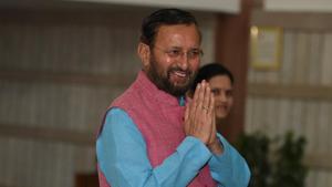 New Delhi, India - July 30, 2019: Minister of Information and Broadcasting Prakash Javadekar arrives to attend the BJP Parliamentary meeting, at Parliament library, in New Delhi(Sonu Mehta/HT PHOTO) New Delhi, India - July 30, 2019: Minister of Information and Broadcasting Prakash Javadekar arrives to attend the BJP Parliamentary meeting, at Parliament library, in New Delhi(Sonu Mehta/HT PHOTO)