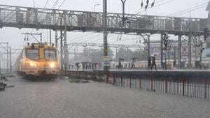 Thane, India - August.03,2019:After heavy Rain in The Thane city Water Logging on Railway track at Thane railway Station Thane ,India, on Saturday, August 03, 2019. ( )(Praful Gangurde/ HT File Photo) Thane, India - August.03,2019:After heavy Rain in The Thane city Water Logging on Railway track at Thane railway Station Thane ,India, on Saturday, August 03, 2019. ( )(Praful Gangurde/ HT File Photo)