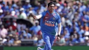India's Navdeep Saini reacts after taking the wicket of West Indies' Shimron Hetmyer during the first Twenty20 international cricket match, Saturday, Aug. 3, 2019, in Lauderhill, Fla. India won by four wickets.(AP) India's Navdeep Saini reacts after taking the wicket of West Indies' Shimron Hetmyer during the first Twenty20 international cricket match, Saturday, Aug. 3, 2019, in Lauderhill, Fla. India won by four wickets.(AP)