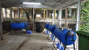 The bio-composter machines installed at Green Garden Apartments in Shivneri Nagar, Govandi (East) are used to convert 50kg of organic waste into nutrient-rich manure.(HT Photo) The bio-composter machines installed at Green Garden Apartments in Shivneri Nagar, Govandi (East) are used to convert 50kg of organic waste into nutrient-rich manure.(HT Photo)