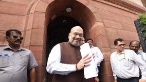 Shah also moved a bill proposing bifurcation of the state of Jammu and Kashmir into two union territories -- Jammu and Kashmir division and Ladakh.(HT Photo/Raj K Raj) Shah also moved a bill proposing bifurcation of the state of Jammu and Kashmir into two union territories -- Jammu and Kashmir division and Ladakh.(HT Photo/Raj K Raj)