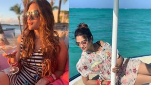 Nusrat Jahan chilling in the Maldives.(Instagram) Nusrat Jahan chilling in the Maldives.(Instagram)
