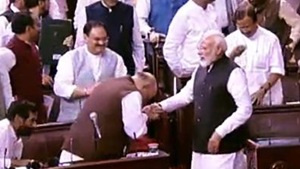 Prime minister Narendra Modi hailed Home Minister Amit Shah’s speech on Article 370 in Parliament on Monday, saying it was “extensive and insightful”.(ANI Photo) Prime minister Narendra Modi hailed Home Minister Amit Shah’s speech on Article 370 in Parliament on Monday, saying it was “extensive and insightful”.(ANI Photo)