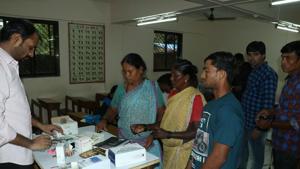 Thane, India - August.04,2019:Thane Municipal Corporation arrange medical Camp for jugaon People in School , in Around 50 people airlifted from Jugaon near Khadavli in Kalyan Taluka are given shelter in VPS school in balkum Thane ,India, on Sunday, August 04, 2019. ( Praful Gangurde/ HT Photo) Thane, India - August.04,2019:Thane Municipal Corporation arrange medical Camp for jugaon People in School , in Around 50 people airlifted from Jugaon near Khadavli in Kalyan Taluka are given shelter in VPS school in balkum Thane ,India, on Sunday, August 04, 2019. ( Praful Gangurde/ HT Photo)