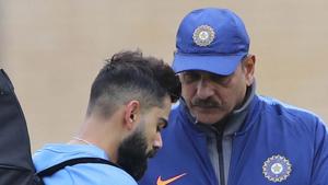 File image of India skipper Virat Kohli and Ravi Shastri (R).(AP) File image of India skipper Virat Kohli and Ravi Shastri (R).(AP)