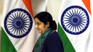 Sushma Swaraj didn’t contest the elections Lok Sabha elections this time due to her poor health, she hadn’t said she intended to retire from politics.(Mohd Zakir/HT PHOTO) Sushma Swaraj didn’t contest the elections Lok Sabha elections this time due to her poor health, she hadn’t said she intended to retire from politics.(Mohd Zakir/HT PHOTO)