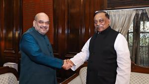 Home Minister Amit Shah with his Bangladeshi counterpart Asaduzzaman Khan at a meeting in New Delhi, Wednesday, Aug 7, 2019.(PTI) Home Minister Amit Shah with his Bangladeshi counterpart Asaduzzaman Khan at a meeting in New Delhi, Wednesday, Aug 7, 2019.(PTI)