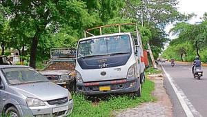 Unclaimed vehicles at Kavi Nagar in Ghaziabad. The police will seize such vehicles and take legal action against owners. Unclaimed vehicles at Kavi Nagar in Ghaziabad. The police will seize such vehicles and take legal action against owners.
