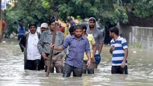According to an official release, around 74,000 people are affected by the floods in river Godavari in 280 villages of East and West Godavari districts.(AFP PHOTO.) According to an official release, around 74,000 people are affected by the floods in river Godavari in 280 villages of East and West Godavari districts.(AFP PHOTO.)