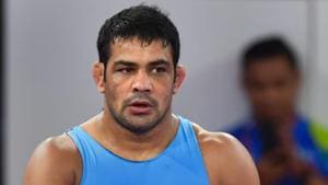 Sushil Kumar after losing the qualification round in the men's freestyle wrestling (74kg) at the Asian Games 2018.(PTI) Sushil Kumar after losing the qualification round in the men's freestyle wrestling (74kg) at the Asian Games 2018.(PTI)