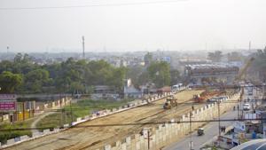 The National Highways Authority of India (NHAI) has opened a second elevated section under phase 3 of the Delhi-Meerut Expressway project. (Photo by Sakib Ali /Hindustan Times) The National Highways Authority of India (NHAI) has opened a second elevated section under phase 3 of the Delhi-Meerut Expressway project. (Photo by Sakib Ali /Hindustan Times)