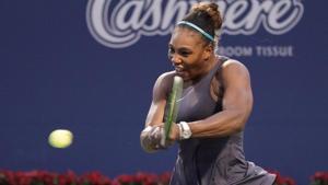 Serena Williams (USA) hits a ball to Naomi Osaka (not pictured) during the Rogers Cup tennis tournament at Aviva Centre.(USA TODAY Sports) Serena Williams (USA) hits a ball to Naomi Osaka (not pictured) during the Rogers Cup tennis tournament at Aviva Centre.(USA TODAY Sports)