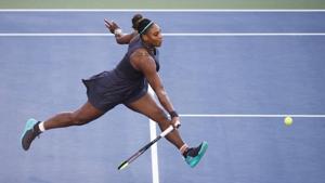 Serena Williams, of the United States, runs down a shot from Marie Bouzkova, of the Czech Republic.(AP) Serena Williams, of the United States, runs down a shot from Marie Bouzkova, of the Czech Republic.(AP)
