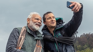 Prime Minister Narendra Modi on Monday tweeted about the Man vs Wild show to be aired on Discovery on Monday.(Bear Grylls/Twitter) Prime Minister Narendra Modi on Monday tweeted about the Man vs Wild show to be aired on Discovery on Monday.(Bear Grylls/Twitter)