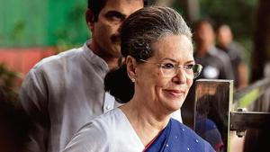 Senior Congress leader Sonia Gandhi arrives to attend Congress Working Committee (CWC) meeting, at AICC headquarter, in New Delhi, on Saturday, August 10, 2019.((Photo by Vipin Kumar/ Hindustan Times)) Senior Congress leader Sonia Gandhi arrives to attend Congress Working Committee (CWC) meeting, at AICC headquarter, in New Delhi, on Saturday, August 10, 2019.((Photo by Vipin Kumar/ Hindustan Times))