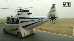The helicopter look-a-like car is now becoming a centre of attraction in Chhapra.(Twitter/@ANI) The helicopter look-a-like car is now becoming a centre of attraction in Chhapra.(Twitter/@ANI)