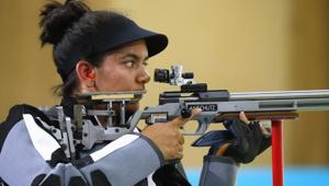 Indian shooter Anjum Moudgil in action.(REUTERS) Indian shooter Anjum Moudgil in action.(REUTERS)