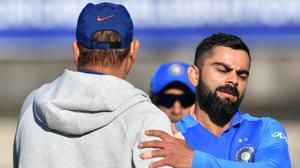 India's captain Virat Kohli (R) with Ravi Shastri.(AFP) India's captain Virat Kohli (R) with Ravi Shastri.(AFP)