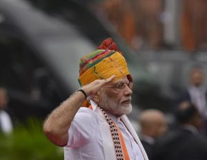 PM Narendra Modi at the Red Fort during Independence Day celebrations on Thursday.(Vipin Kumat/HT photo) PM Narendra Modi at the Red Fort during Independence Day celebrations on Thursday.(Vipin Kumat/HT photo)