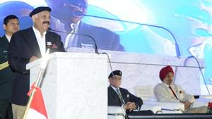 Punjab governor and UT administrator, VP Singh Badnore, raised the issue of drug trade and water conversation in his Independence Day message to people. Photo by Anil Dayal/Hindustan Times Punjab governor and UT administrator, VP Singh Badnore, raised the issue of drug trade and water conversation in his Independence Day message to people. Photo by Anil Dayal/Hindustan Times
