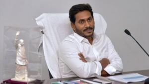 Andhra Pradesh chief minister YS Jagan Mohan Reddy at his office in Vijayawada.(PTI PHOTO.) Andhra Pradesh chief minister YS Jagan Mohan Reddy at his office in Vijayawada.(PTI PHOTO.)