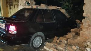 BJP Rajya Sabha MP Roopa Ganguly’s son rammed his car into a wall in south Kolkata’s Golf Garden.(Sourced) BJP Rajya Sabha MP Roopa Ganguly’s son rammed his car into a wall in south Kolkata’s Golf Garden.(Sourced)