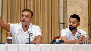 Indian cricket Captain Virat Kohli along with current head coach Ravi Shastri(PTI) Indian cricket Captain Virat Kohli along with current head coach Ravi Shastri(PTI)