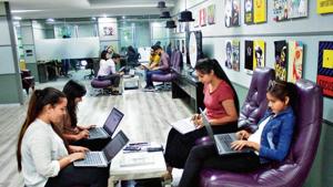 The Gowork office, at Plot 108, Udyog Vihar phase 1, in Gurugram. The city has emerged as a hub of co-working spaces and these collaborative spaces are helping professionals finally achieve the elusive work-life balance.(Yogendra Kumar / HT Photo) The Gowork office, at Plot 108, Udyog Vihar phase 1, in Gurugram. The city has emerged as a hub of co-working spaces and these collaborative spaces are helping professionals finally achieve the elusive work-life balance.(Yogendra Kumar / HT Photo)