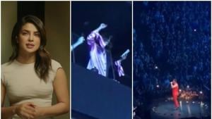Priyanka Chopra cheers husband Nick Jonas from the stands.(Instagram) Priyanka Chopra cheers husband Nick Jonas from the stands.(Instagram)
